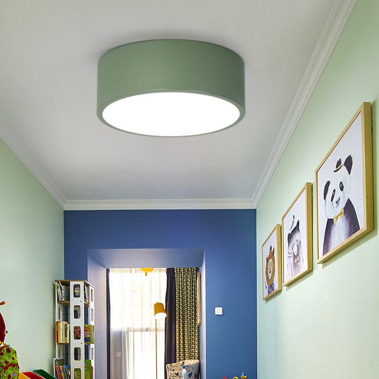 Drum Flush Mount Light Fixtures Zeitgenössische Weiße gläserne Decke Licht Armaturen für Schlafzimmer