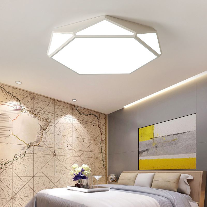 Contemporary 1 - Light Flush Mount in Matte White Geometric LED Ceiling Flush