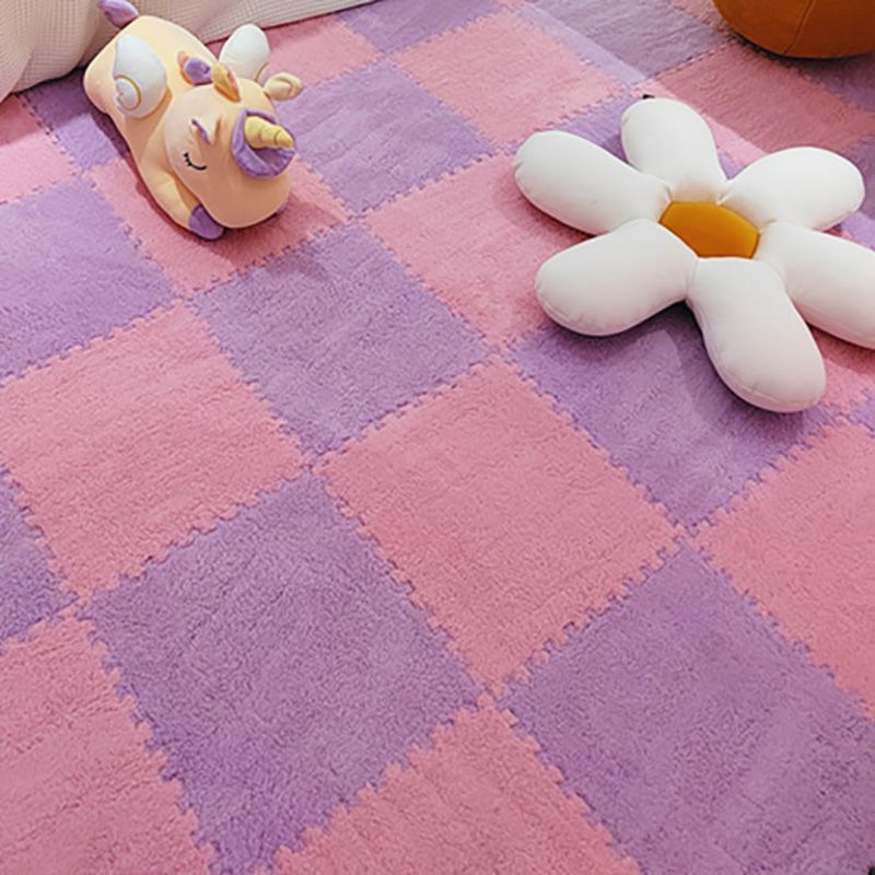 Modern Tiles and Carpet Plush Cut Interlocking Non-Skid Carpet Tiles