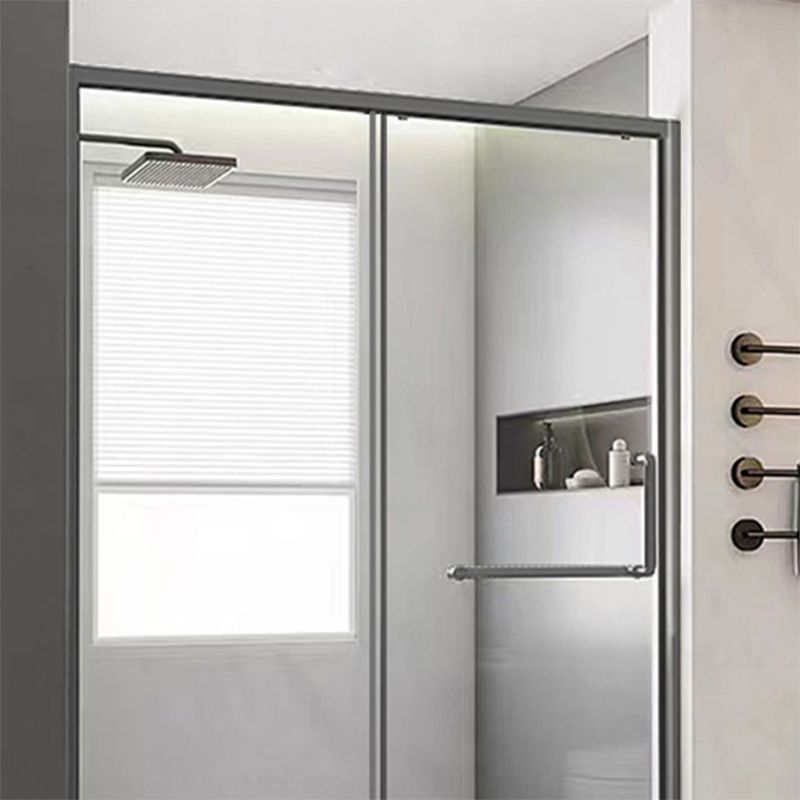 Glass and Metal Shower Door Simple Inline Black Shower Bath Door