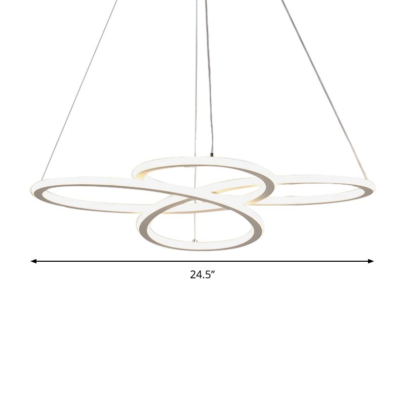 Contemporary Petals Acrylic Chandelier LED Drop Pendant in Warm/White Light for Dining Room