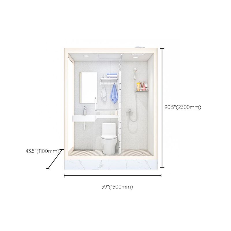 Linear Sliding Shower Enclosure Metal Framed Shower Enclosure in White