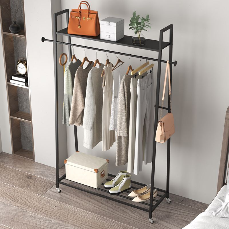 Modern Style Coat Rack Double Shelves Free Standing Hooks Design Coat Rack