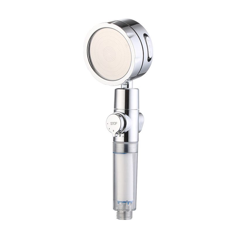 Adjustable Water Flow Shower Head Solid Color 3 Settings Round Handheld Shower Head