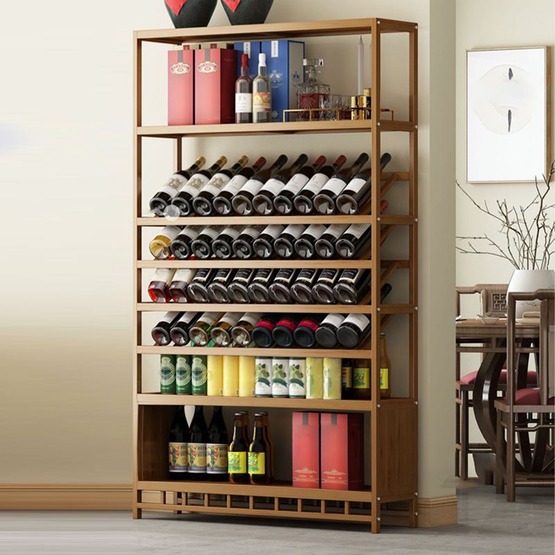 Mid-Century Modern Wood Bottle Holder Floor Wine Bottle Rack for Living Room