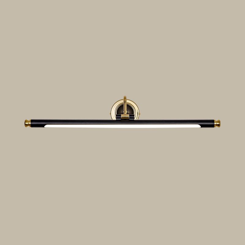 Contemporary LED Mirror Lamp Metal Vanity Light Fixtures in Black and Gold for Bathroom