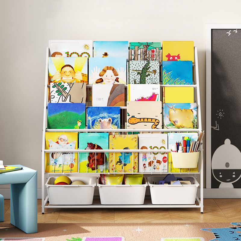 Modern Metal Standard Bookcase Closed Back Standard Kids Bookcase