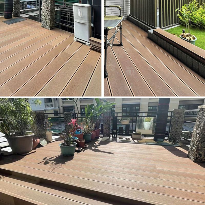 Composite Patio Flooring Tiles Striped Pattern Nailed Decking Tiles Garden