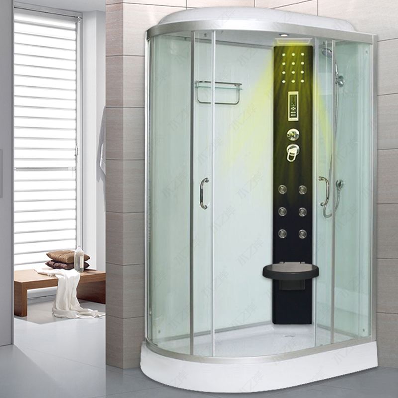 Tempered Glass Left Shower Stall Double Sliding Shower Stall