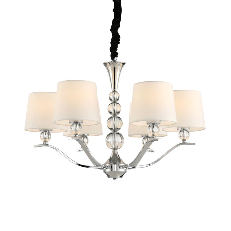 MODERNIST BARLEL Shade Chandelier Lightture 6/8 Lights Fabric Plafond Radial Plafond Lampe en blanc, 30,5 "/26,5" de large