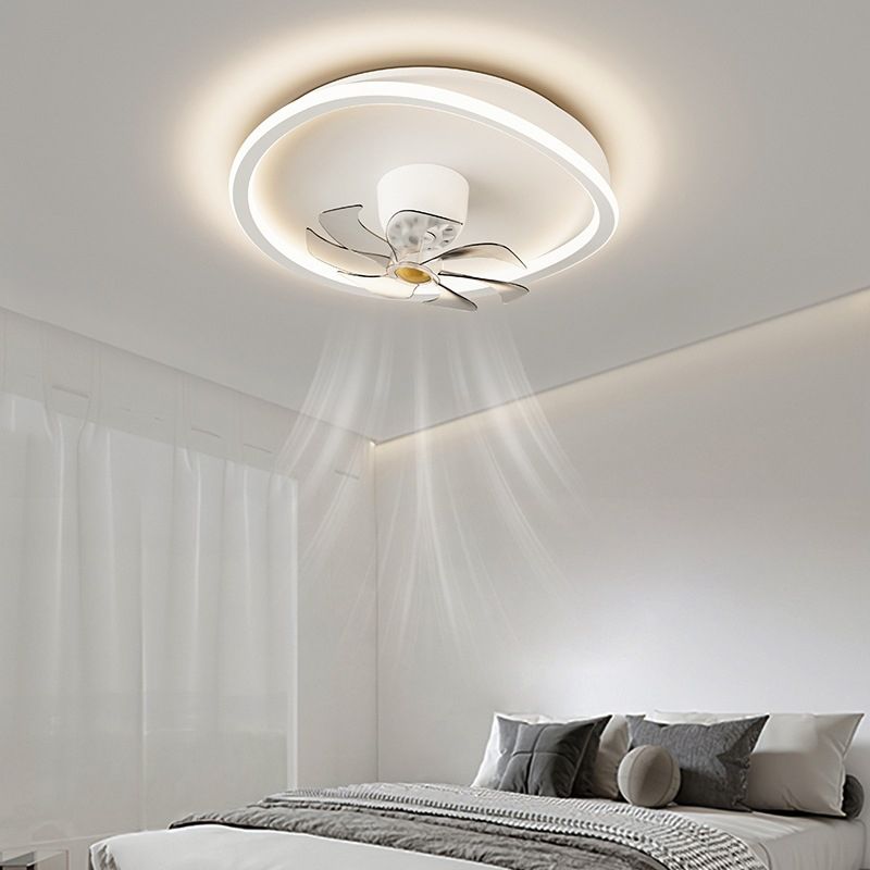 Nordic Style Ceiling Fan Lamp LED Geometry Shape Ceiling Fan Light for Living Room