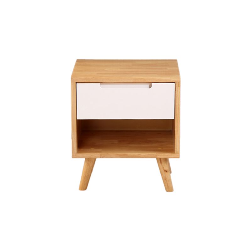 Modern Bedside Cabinet Solid Wood Bed Nightstand for Bedroom