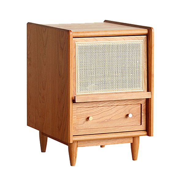 Solid Wood Accent Table Nightstand Glam Night Table for Bedroom