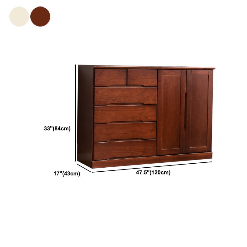 Traditional Solid Wood Storage Chest Bedroom Matte Finish Dresser