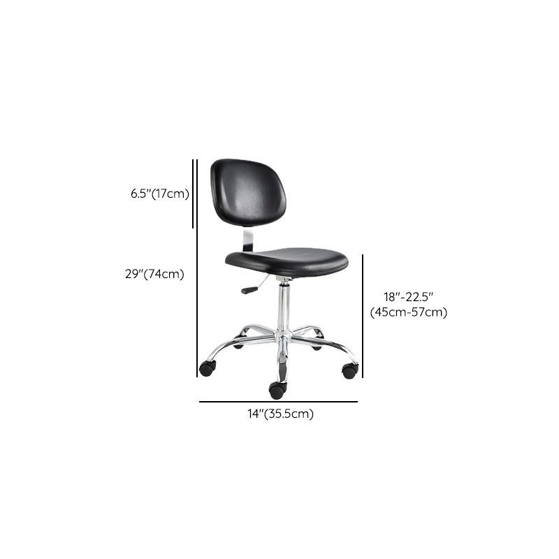 Modern Desk Chair Leather Office Chair Low-Back Chair with Wheels