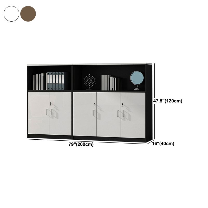 Nordic Style File Cabinets Solid Wood Frame Horizontal File Cabinet with Key Lock