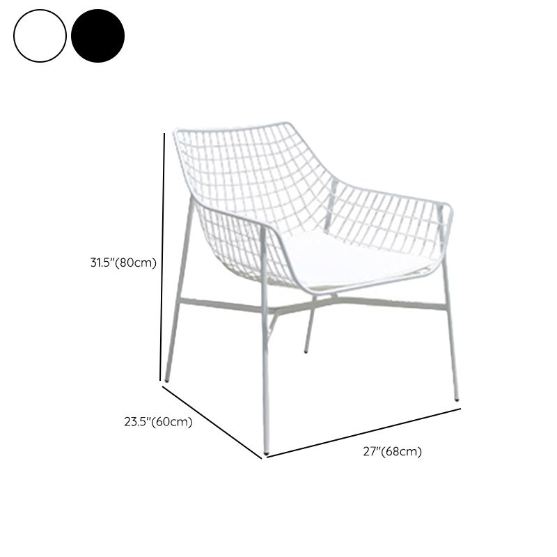 Modern Dining Side Chair Metal Removable Cushion Outdoor Bistro Chairs