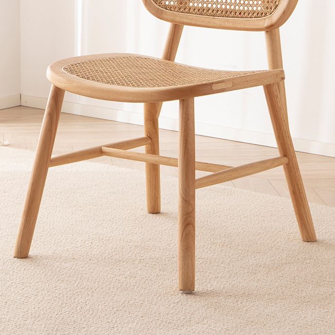 Scandinavian Style Wicker Dining Chairs for Home Open Back Side Chair