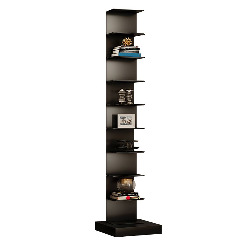 Glam Vertical Corner Bookshelf Iron Closed Back Bookcase for Home