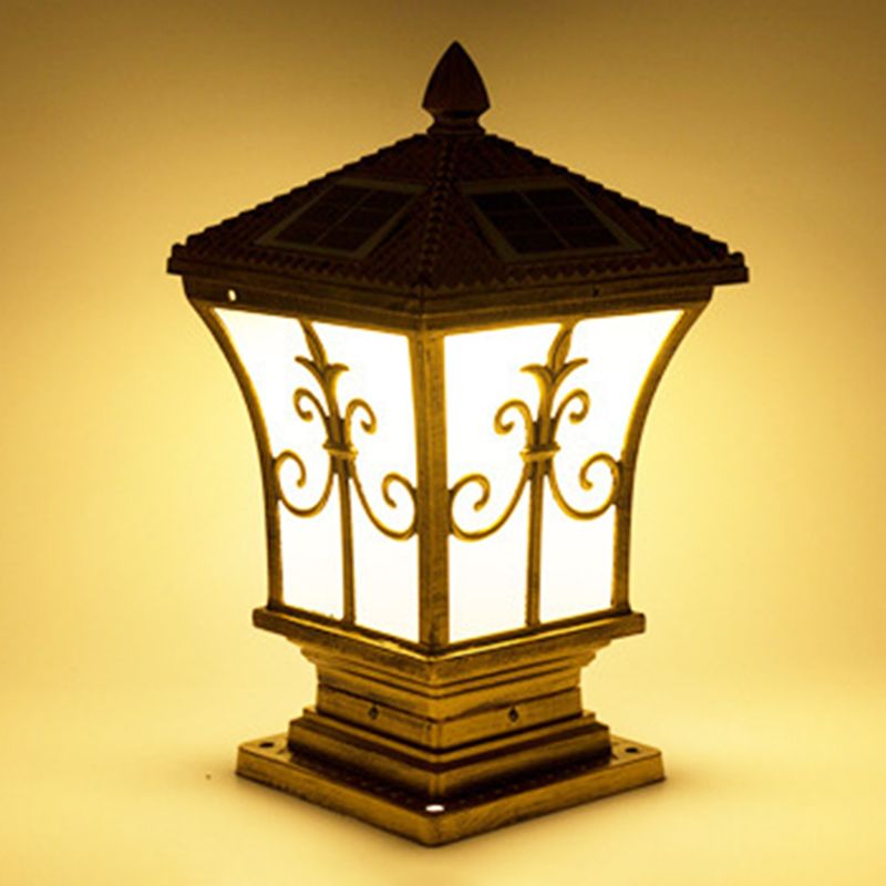 Modern Simple Aluminum Outdoor Light Solar Energy Pillar Lamp for Garden