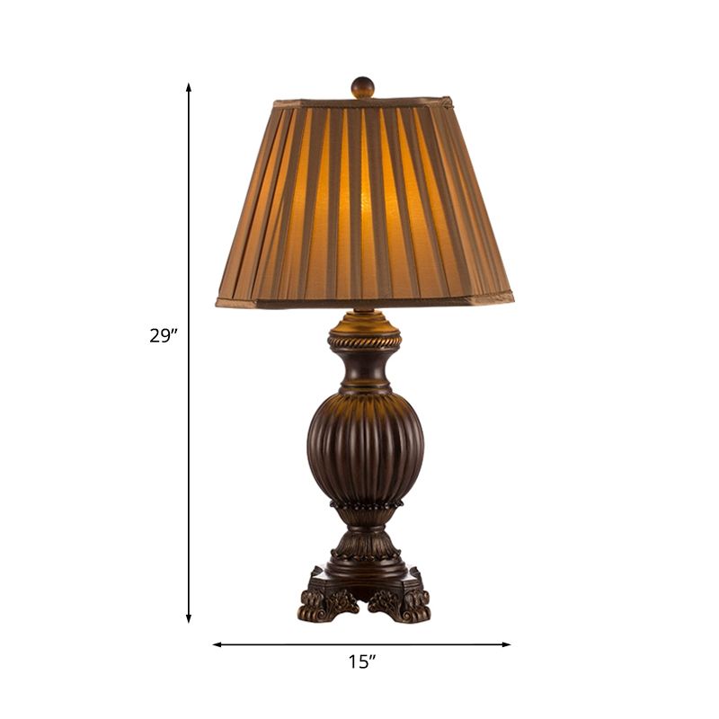 Lampe de table à manger effilée lampe rurale réunie rurale 1 tête de nuit brun lumière, 13 "/ 15" de large