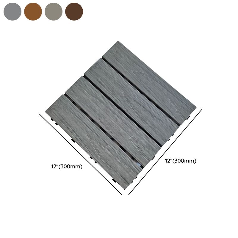 Outdoor Patio Flooring Tiles Embossed Composite Snap Fit Decking Tiles