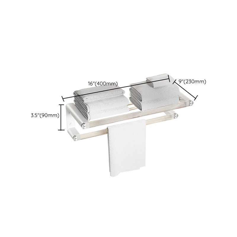 White Metal & Acrylic Bathroom Accessory as Individual or as a Set with Bath Shelf