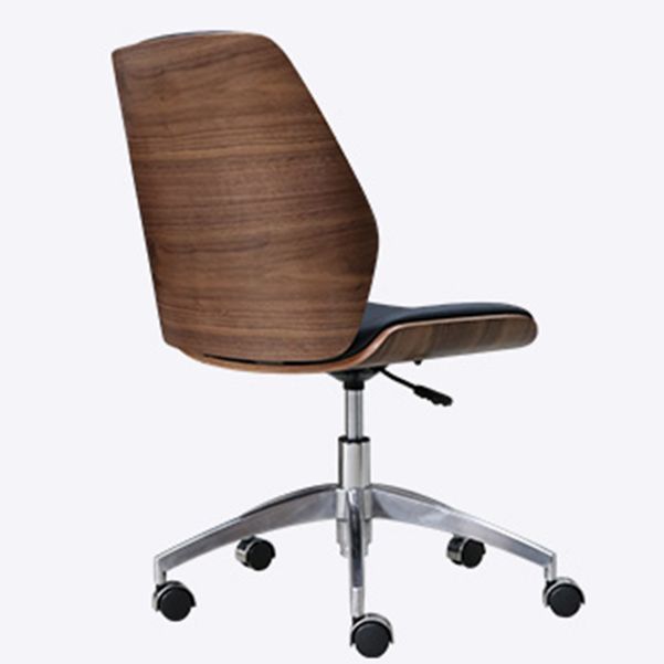 Armless Conference Chair with Chrome Frame Modern Leather Office Chair