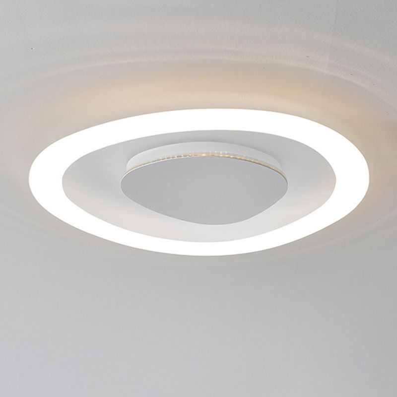 Single White Flush Mount Lighting Unique Acrylic Ceiling Light for Bedroom