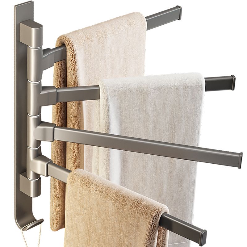 Contemporary Gray Bathroom Accessory Set  Aluminum Towel Bar