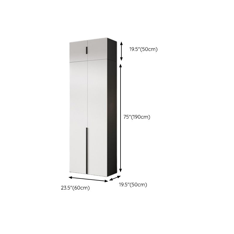 Artificial Wood Coat Locker White Kids Closet with Sliding Barn Door