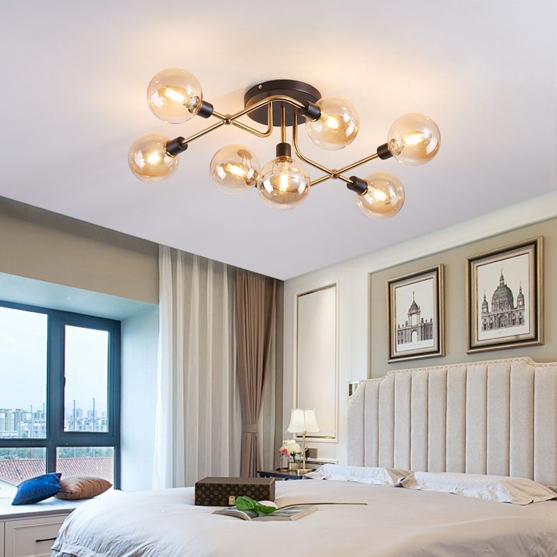 Nordic Style Ceiling Light Iron Ceiling Lamp with Colorful Shade for Bedroom