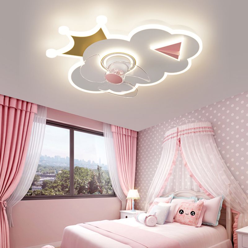 Nordic Style Ceiling Fan Lamp 3th Gears Adjustment Ceiling Fan Light for Children Room