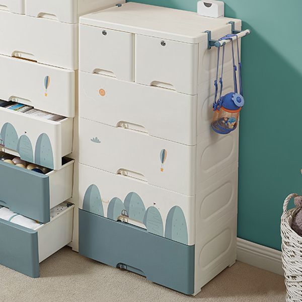 Matte Vertical Chest of Drawers Modern Plastic Kids Dresser Set