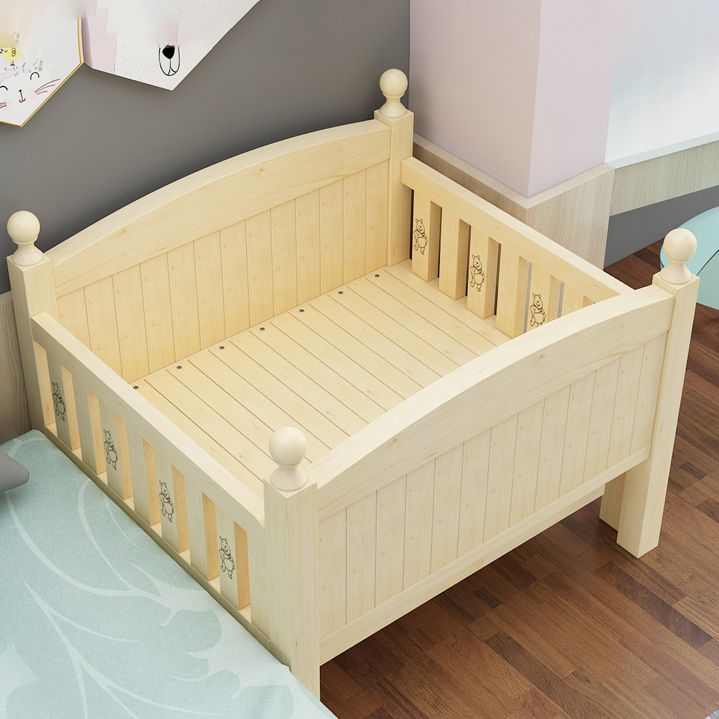 Solid Wood Convertible Crib Simple Nursery Crib with Mattress