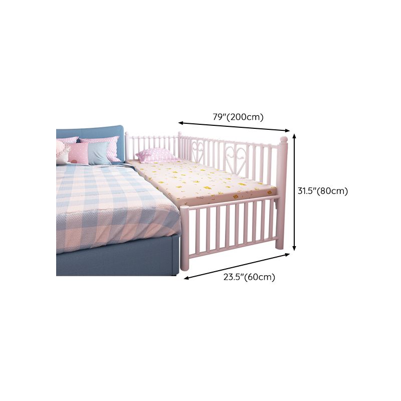 Metal Fixed Side Crib in White Mattress Included Crib with Guardrails