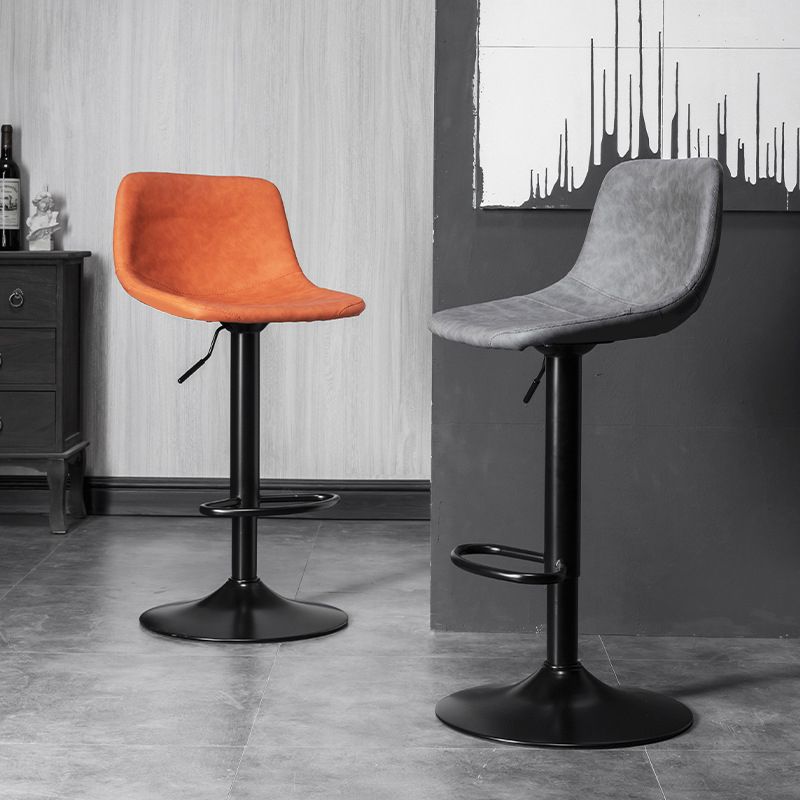 Rotatable and Liftable Counter Stool Industrial Leather Cushion Bar Stool