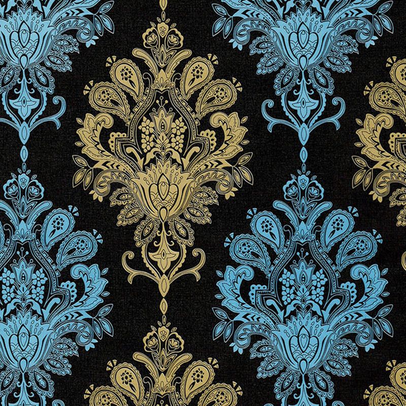 Black Damask Self-Adhesive Wallpaper Waterproof 17.5 in x 19.5 ft