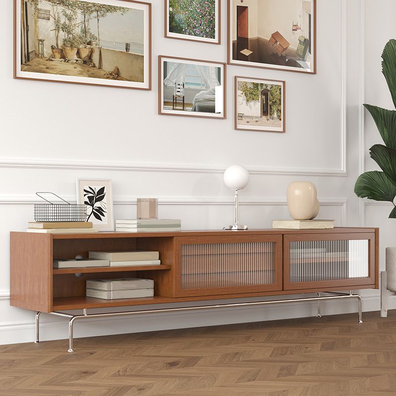 Modern TV Console Solid Wood Media Console TV Stand for Living Room