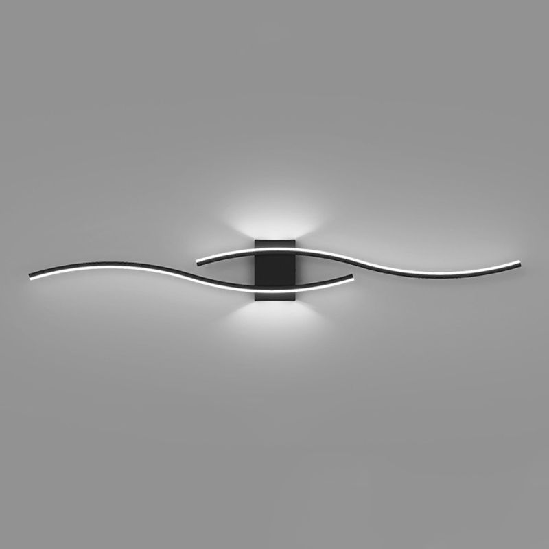 Minimalism LED Wall Light Fixtures Waving Metal Indoor Sconce Lights