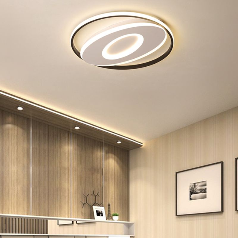 16"/19.5"/23.5" Oval Flush Mount Lights Modern Acrylic Unique Ceiling Light Fixture in Warm/White