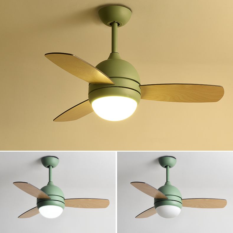 Metal Round Shape Ceiling Fan Light Kids Style 1-Light Ceiling Fan Lighting for Bedroom