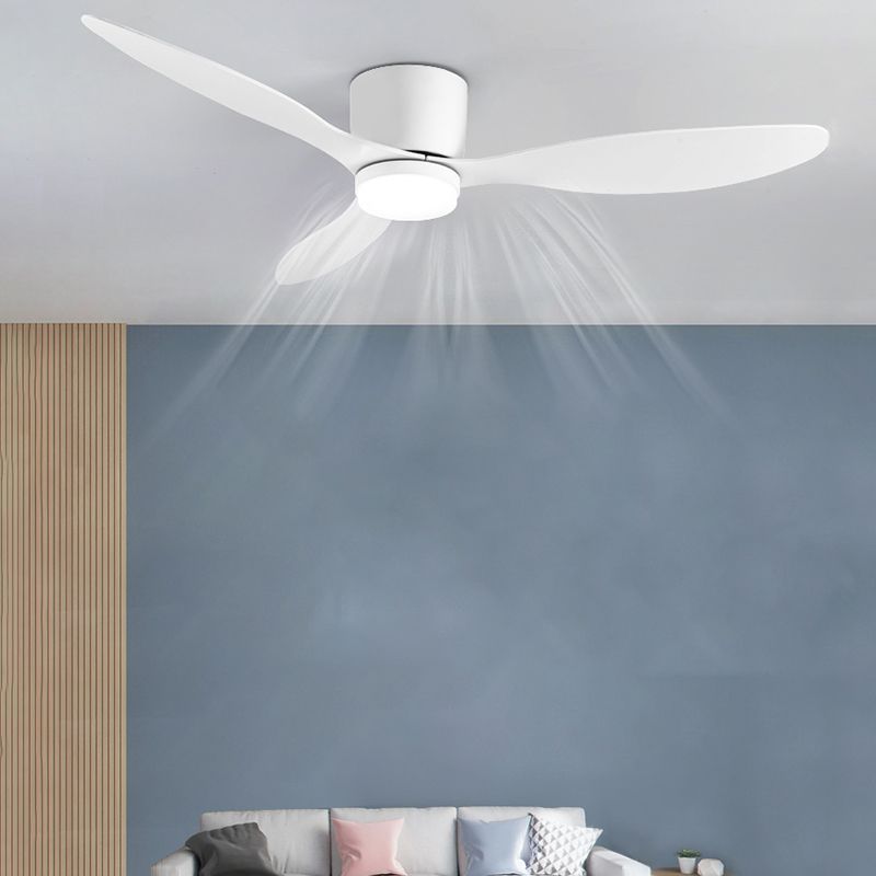 Minimalist LED Ceiling Fan Flush in Black / White 3 - Blades Fan Ceiling