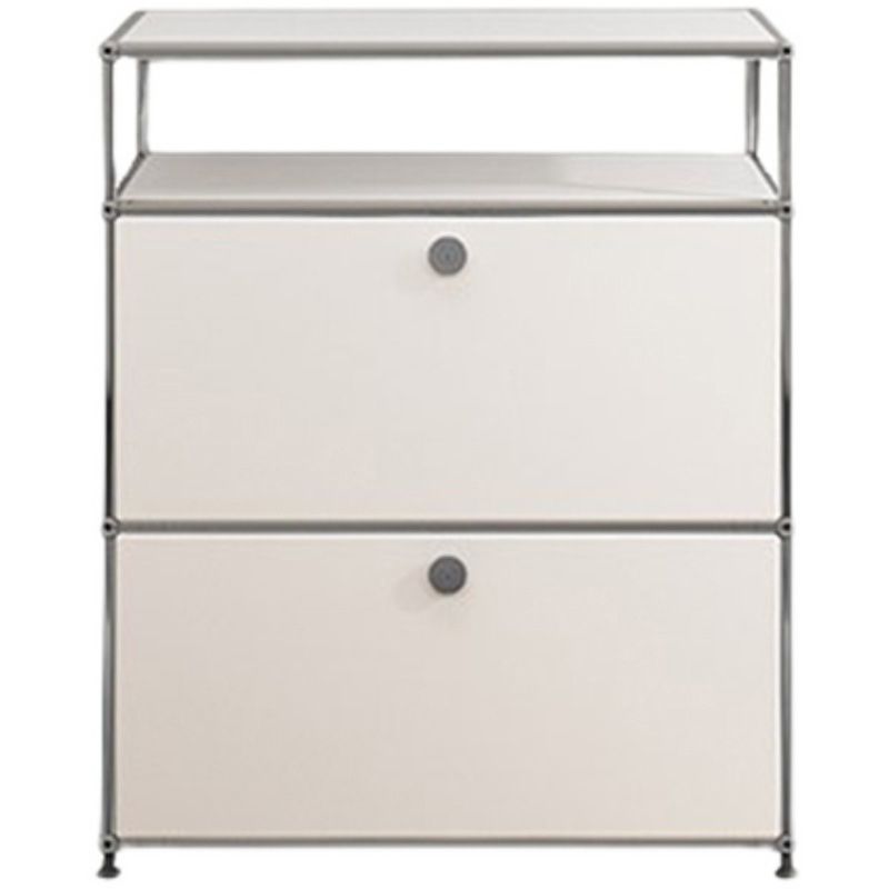 Modern Metal Dining Server with Drawers White Sideboard for Kitchen