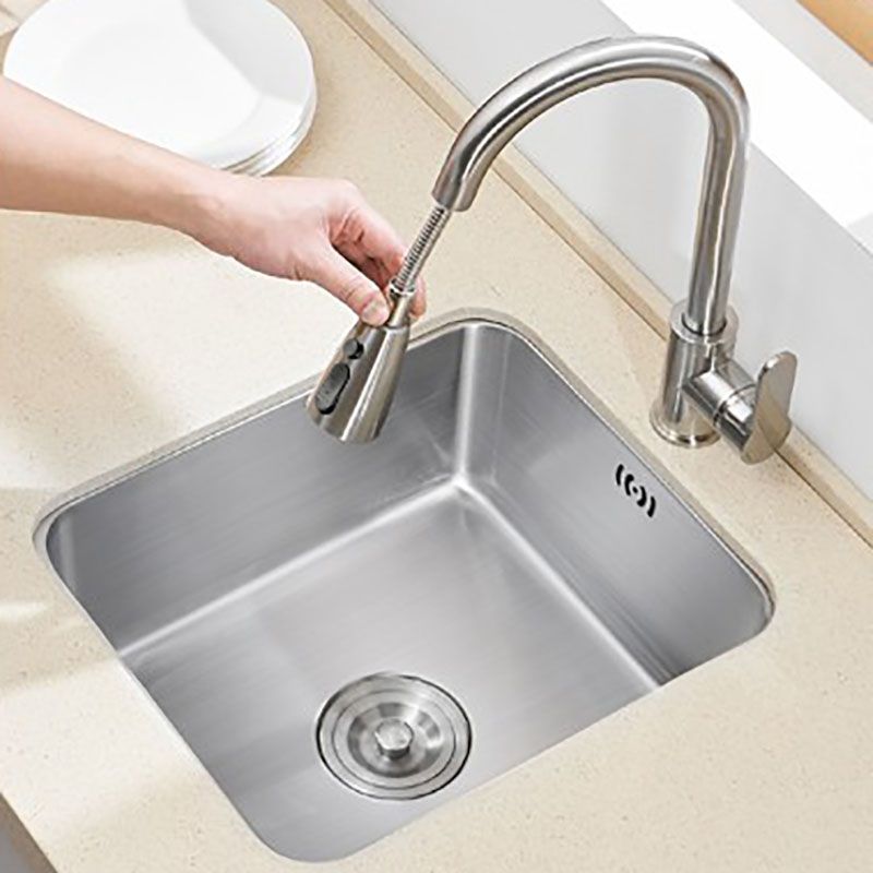 Modern Style Kitchen Sink Stainless Steel Overflow Hole Design Kitchen Sink with Faucet