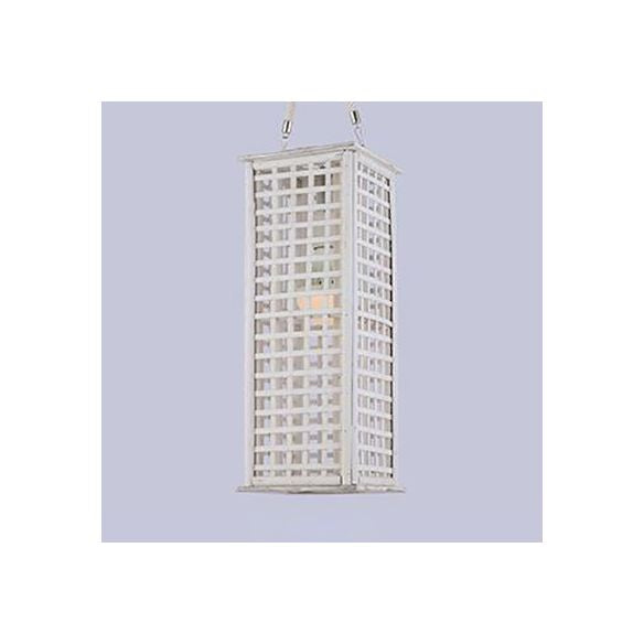 Style contemporain Rectangular Pendant Lighting Bamboo 14 "/19.5" LAME DE DINATION DE LA LIGHTE DE LA LIGHT