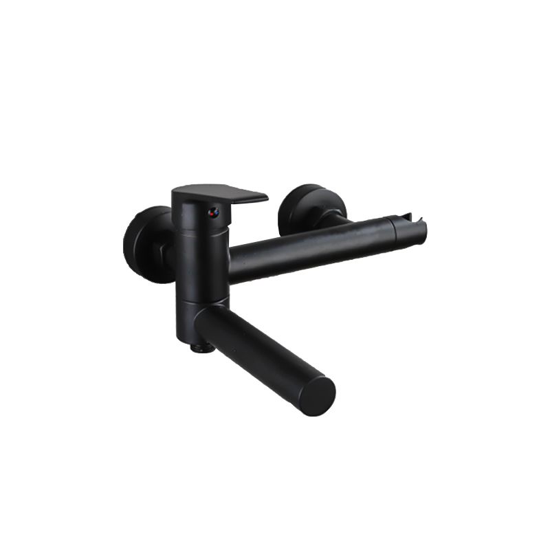 Lever Handle Tub Faucet Wall Mount Shower Hose Swivel Spout Bath Filler with Handshower