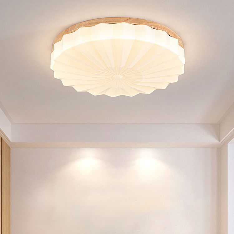 Japanese Style Wooden Ceiling Light Circle Shape Ceiling Lamp for Living Room