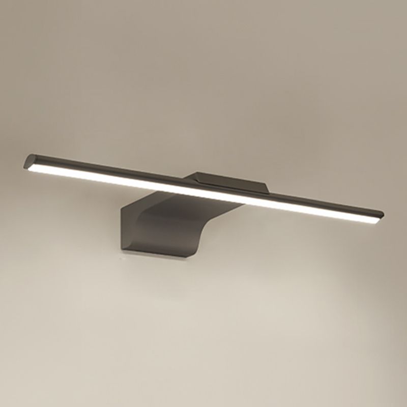 Metal Linear Shade Mirro Wall Lights Modern 1 Head Wall Mount Fixture in Black