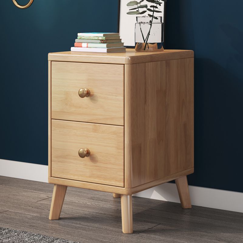 Solid Wood Bedside Cabinet Contemporary Night Table with Drawers